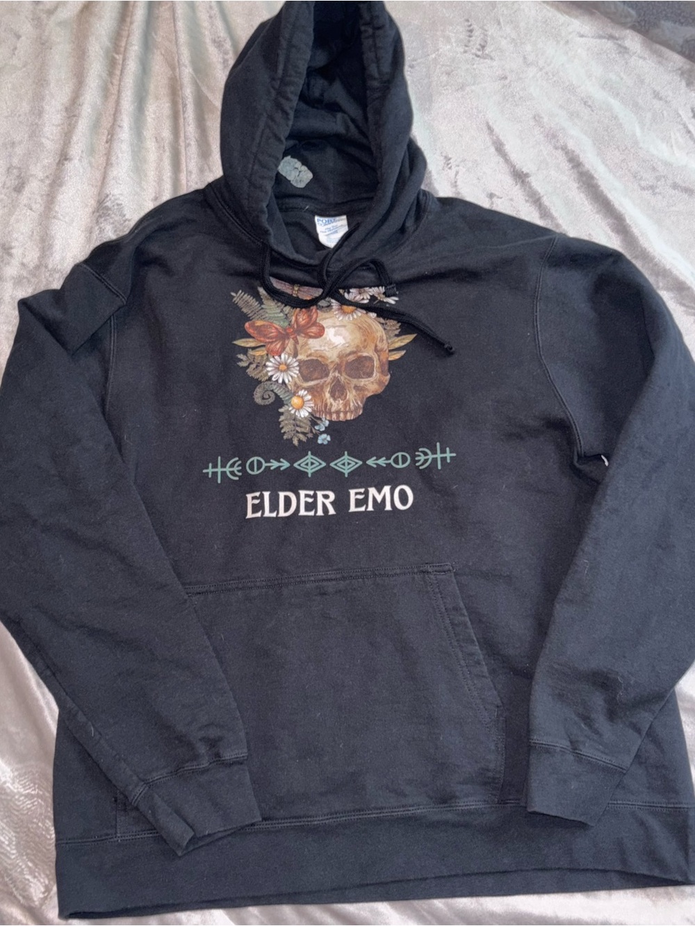 Elder Emo Black Graphic Hoodie